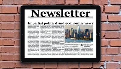 Newsletter signup illustration representing impartial political and economic news Newsletter signup illustration representing impartial political and economic news